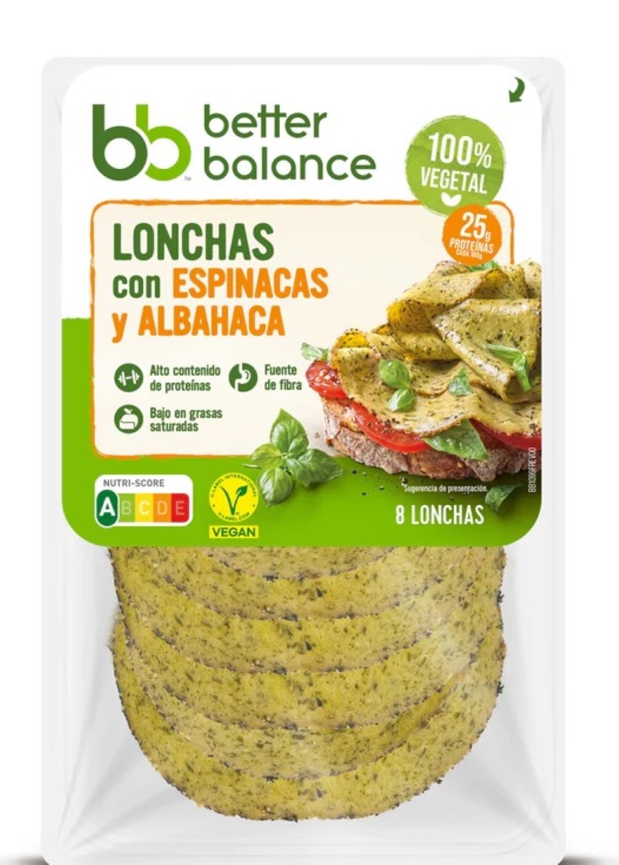 LONCHAS DE ESPINACA Y ALBAHACA LONCHAS VEGANAS DE ESPINACAS Y ALBAHACA 80g - Imagen 1